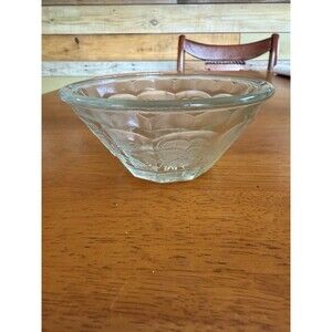 Vintage Clear Glass Dessert Berry Bowls Small Fruit Bowls 3.5” Rose Pattern